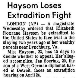 Haysom loses extradition