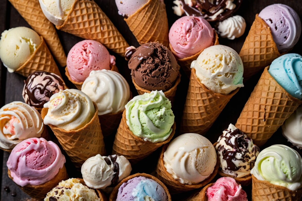 variety-ice-cream-cones-are-stacked-toge