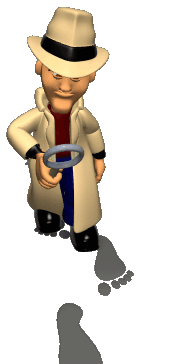 detective siguiendo huellas