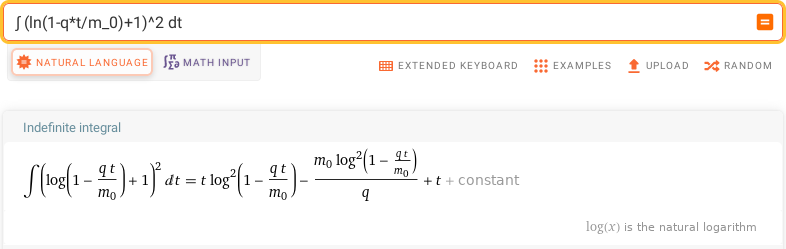 Reaction Mass Integral