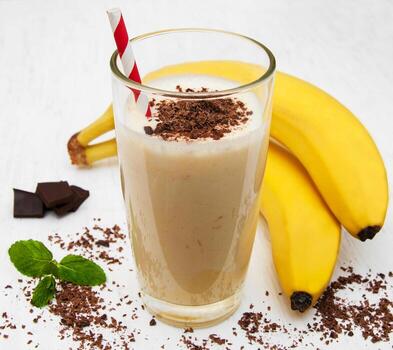 banana-smoothie-with-chocolate-on-an-old