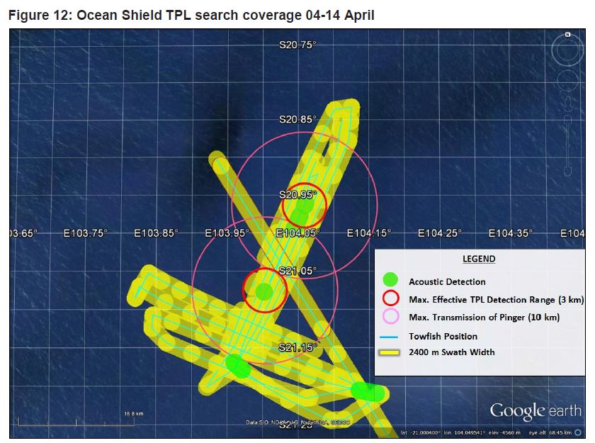 Suchgebiet Ocean Shield aufgrund ECHO am