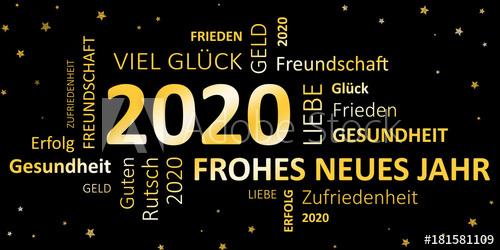 Silvester Neujahr 2020 Schriftzge