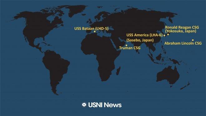 US Navy Ship Locations 2020-01-06