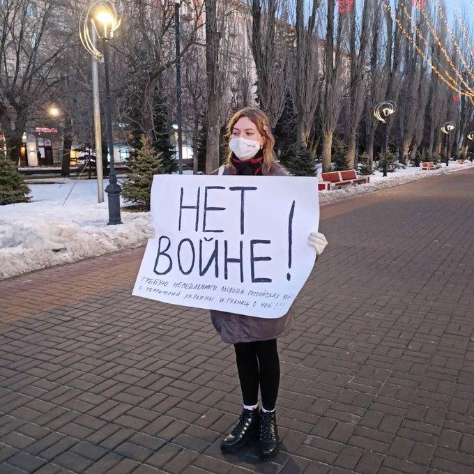 Demonstrantin Wolgograd