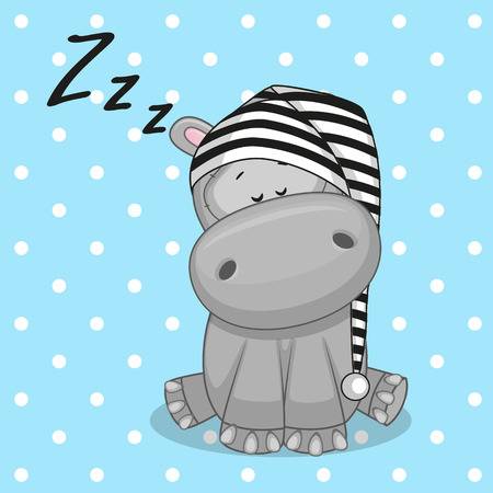 32626318-sleeping-hippo-in-a-cap