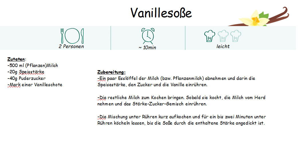 Vanillesoe Rezept