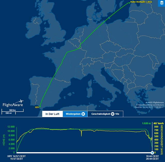 Flugweg Citation II 04092022