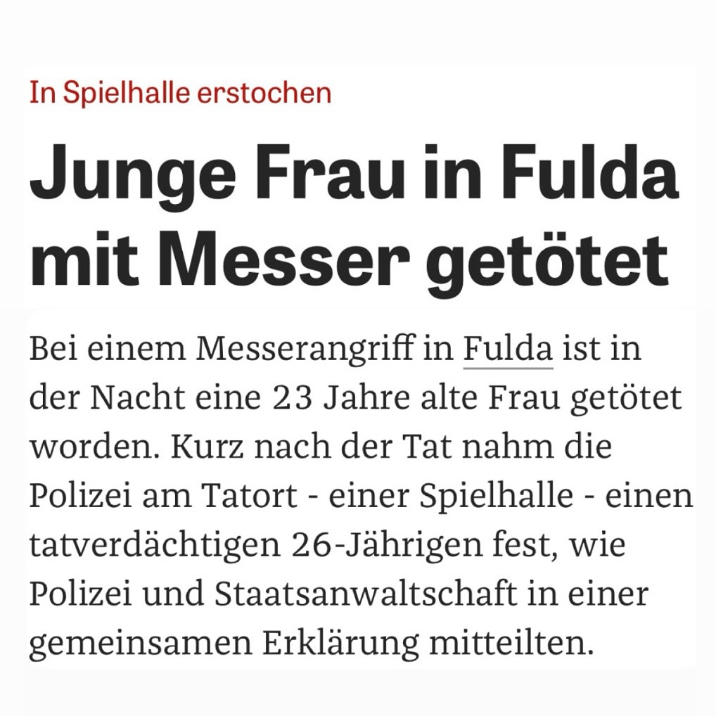 10.05.2025 in FuldaEin Mann 26 ersticht 
