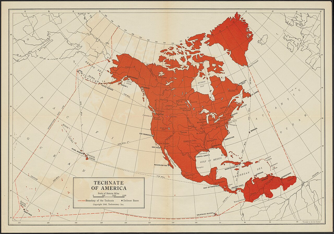 Technate of America 1940 map