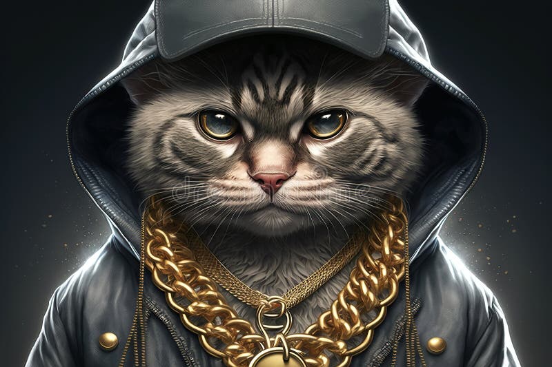 cat-rapper-boss-gangsta-style-gold-chain