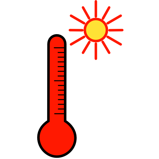 thermometer heat temperature summer icon