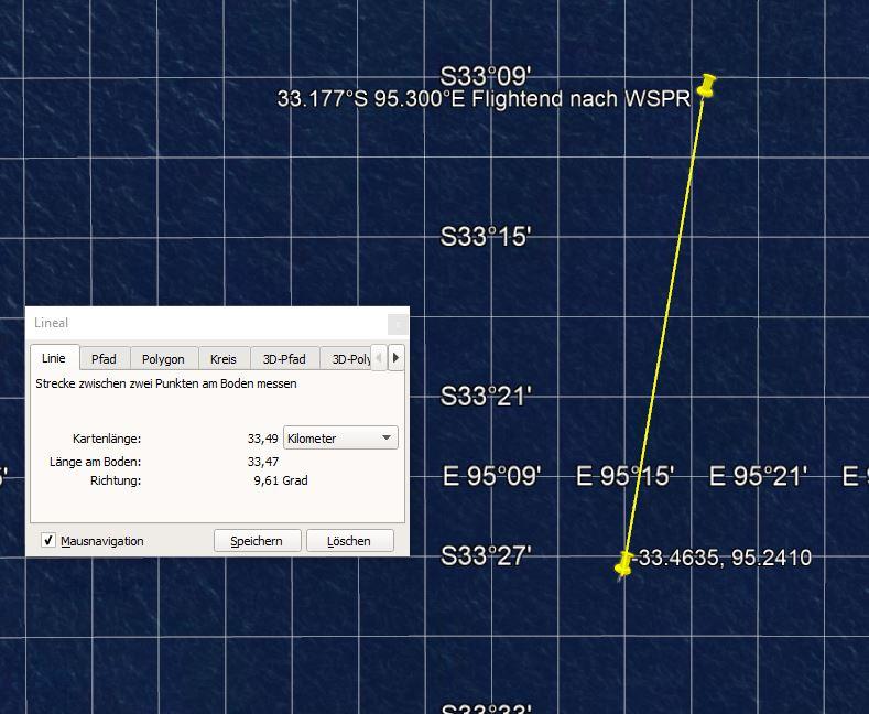 Distanz 26032018 OI zu WSPR EOFP