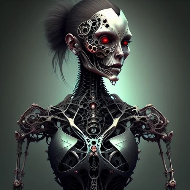 Biomechanical women sexy look intricate 