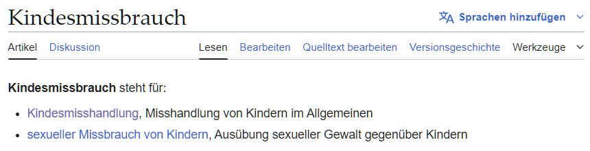 Missbrauch