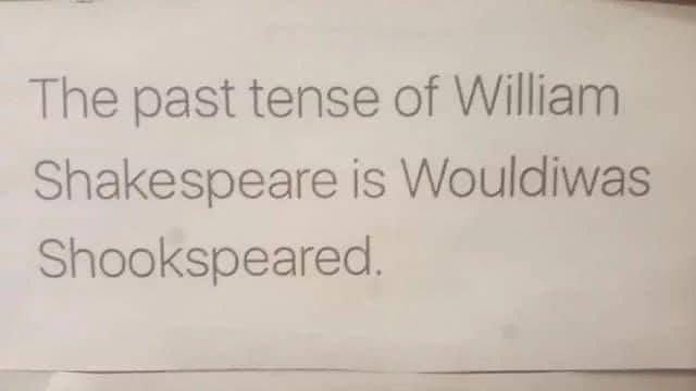William Shakespear past tense