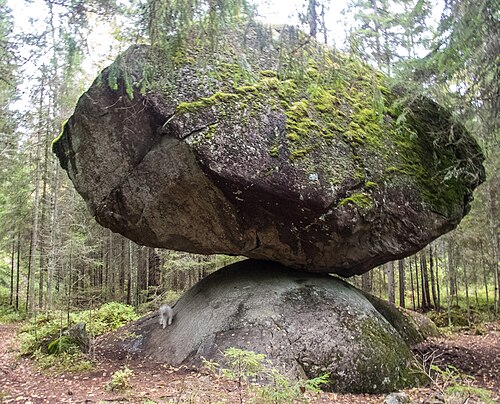 Kummakivi balancing rock in Ruokolahti F
