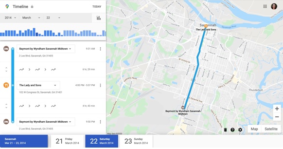 Google Maps Timeline