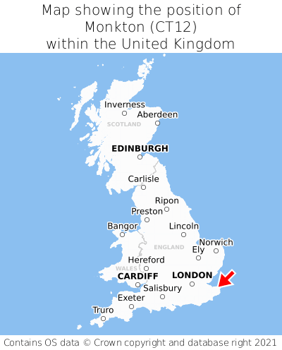 monkton-ct12 map position in uk 000001