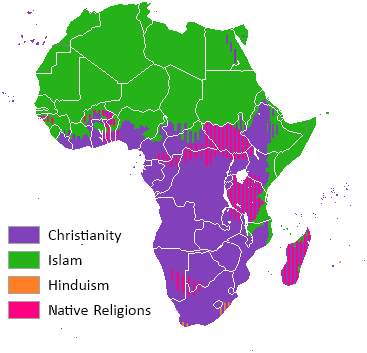 Religion distribution Africa crop