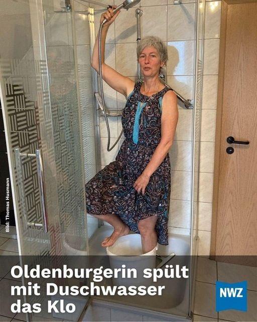 Oldenburgerin Duschwasser Klo vorbildlic