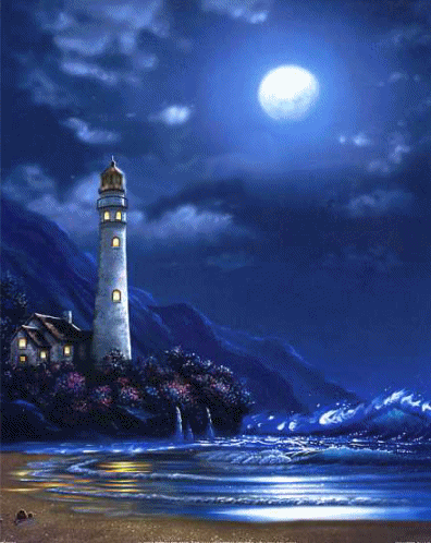 Lightening-lighthouse-in-night