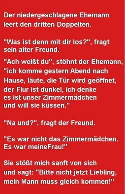 Nieder geschlagener Ehemann klein