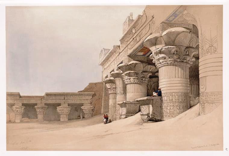 Edfu - facade of the pronaos of the temp