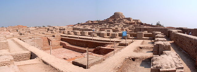 Panoramic view of the stupa mound and gr