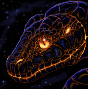 551263 Lava snake head by felineflames