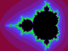 220px-Mandelbrot set with coloured envir