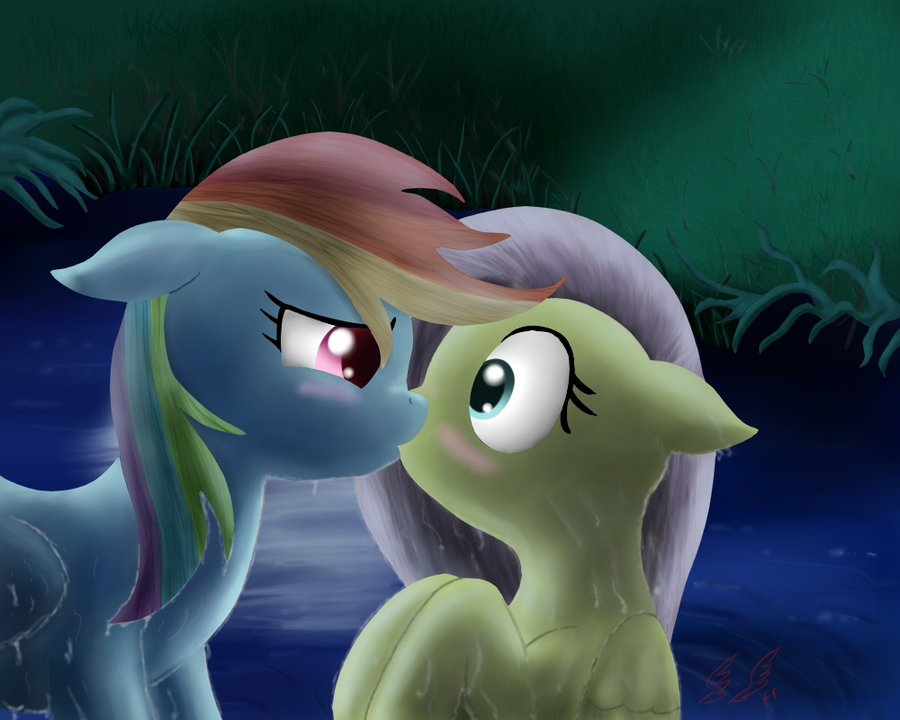 rainbow dash being assertive for flutter