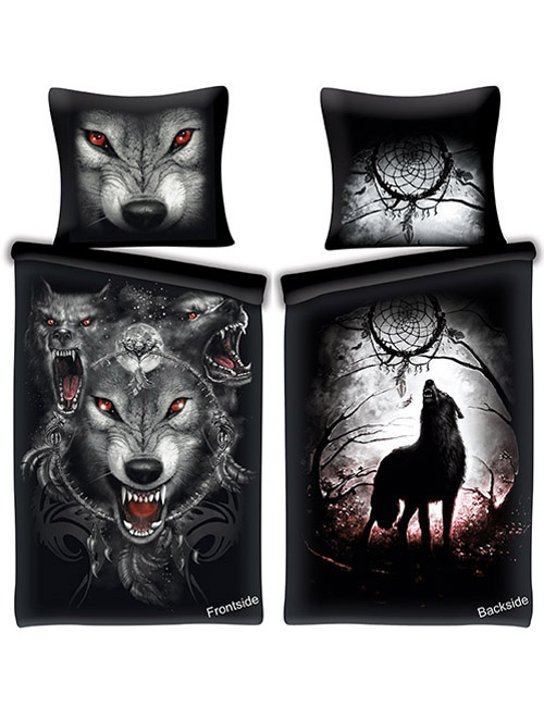 spiral bettwaesche wolf triad motivbettw