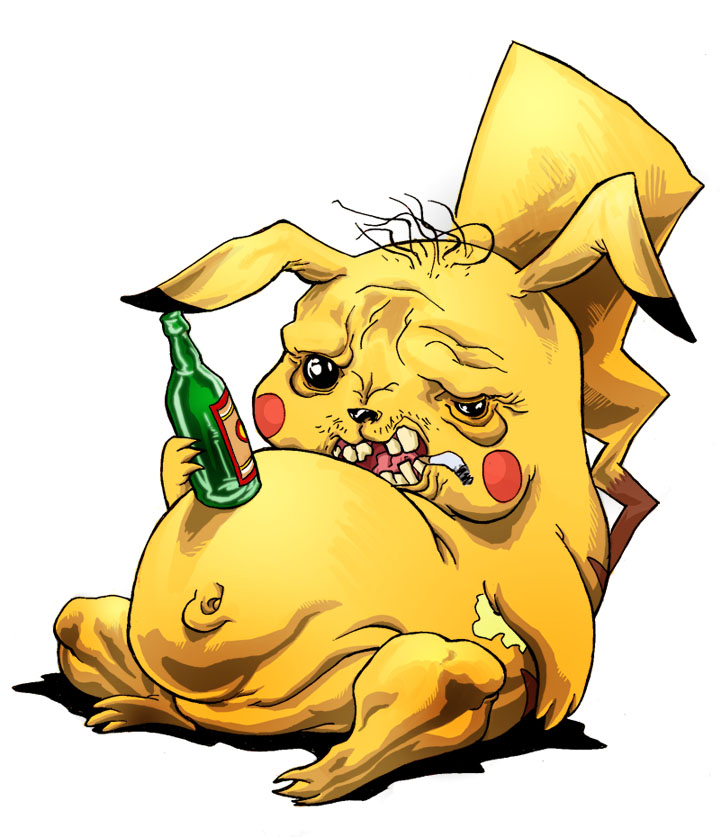 Drunk Obese Pikachu by Hermesgildo