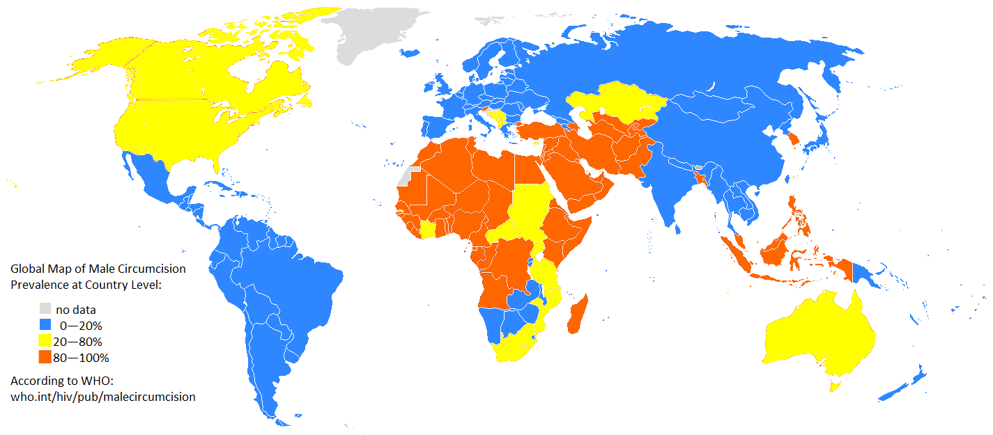 Global Map of Male Circumcision Prevalen