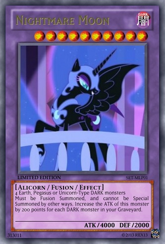 nightmare moon  mlp   yu gi oh  card by 