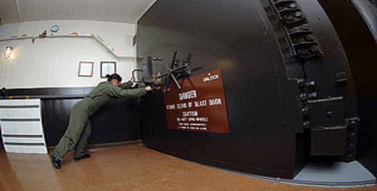 Blast doors in a missile control bunker 