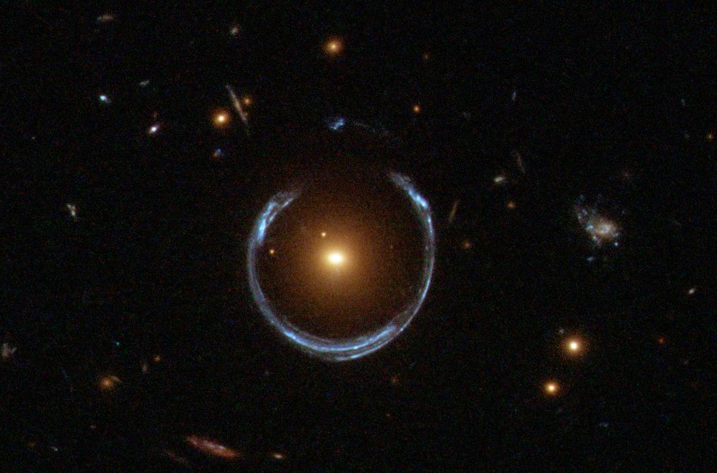 A Horseshoe Einstein Ring from Hubble