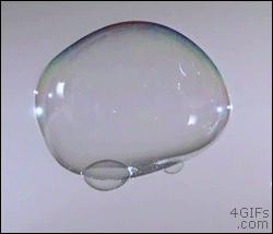 Slow motion bubble pop