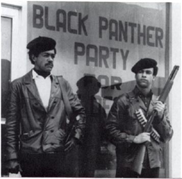 Black Panther Party armed guards in stre