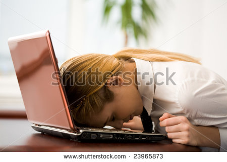 stock photo image of very tired business