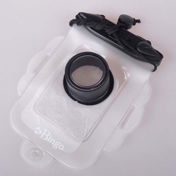 PU white waterproof camera bag for swimm