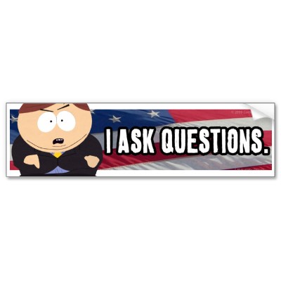 i ask questions bumper sticker-p12825748
