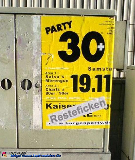 lustiges bild ue30-party resteficken