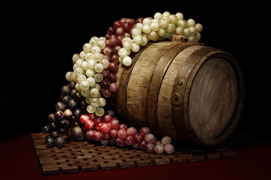 grapes-and-wine-barrel-tom-mc-nemar