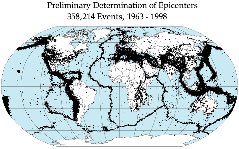 Quake epicenters 1963 98