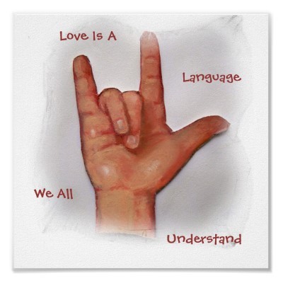 american sign language i love you poster