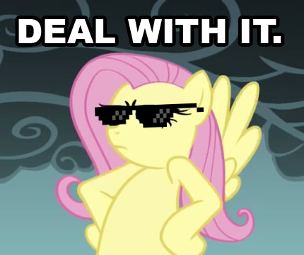 deal with it   fluttershy by xenovile-d4