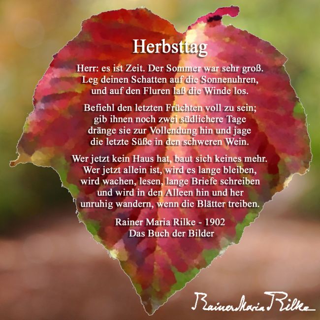 Rainer Maria Rilke - Herbsttag - gelesen