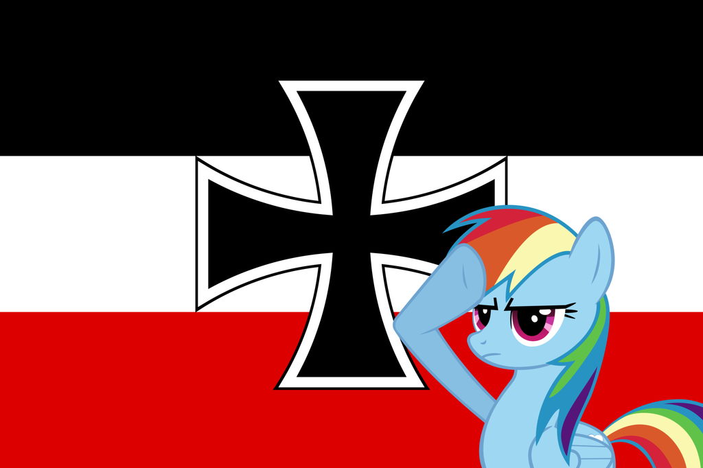 rainbow dash salute with reichskriegsfla